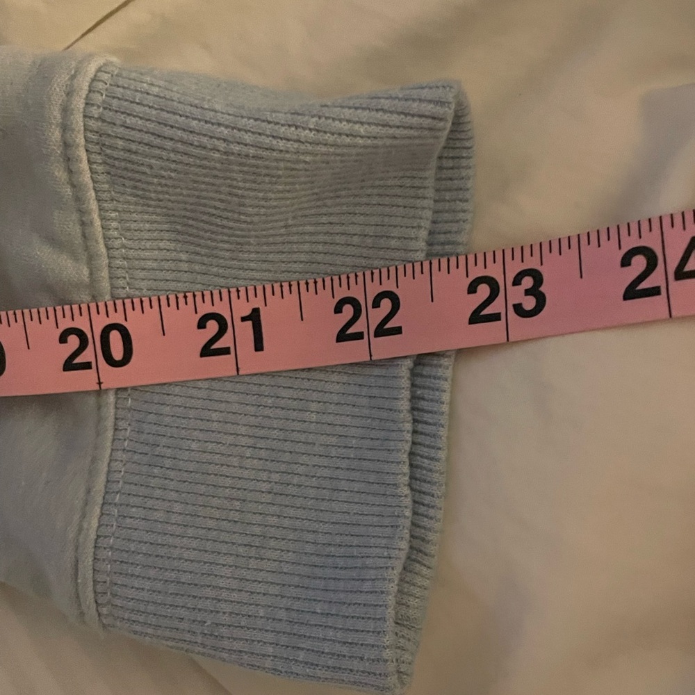 L: Sky Blue Cotton 1/4 Zip Sweatshirt Sweater Travis Mathew - Picture 4 of 7